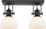 Golden Lighting 3118-2SF BLK-OP Hines Matte Black Ceiling Lighting Fixture
