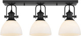 Golden Lighting 3118-3SF BLK-OP Hines Matte Black Flush Mount Lighting Fixture