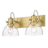 Golden Lighting 3118-BA2 BCB-SD Hines Brushed Champagne Bronze 2-Light Bathroom Sconce