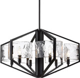 Golden Lighting 3162-6 BLK-HWG Varsha Contemporary Matte Black Lighting Chandelier