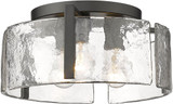 Golden Lighting 3164-FM BLK-HWG Aenon Modern Matte Black Flush Ceiling Light Fixture