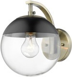 Golden Lighting 3219-1W-AB-BLK Dixon Modern Aged Brass Wall Sconce