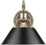 Golden Lighting 3306-1W AB-BLK Orwell Contemporary Aged Brass Wall Mounted Lamp