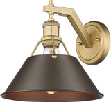 Golden Lighting 3306-1W BCB-RBZ Orwell Brushed Champagne Bronze / Rubbed Bronze Wall Lighting Fixture