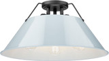 Golden Lighting 3306-3FM BLK-DB Orwell Matte Black / Dusky Blue Ceiling Light