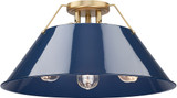 Golden Lighting 3306-3FM BCB-NVY Orwell Brushed Champagne Bronze / Matte Navy Ceiling Light Fixture