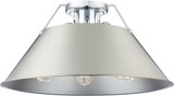 Golden Lighting 3306-3FM CH-PW Orwell Chrome / Pewter Flush Ceiling Light Fixture