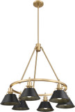 Golden Lighting 3306-6 BCB-BLK Orwell Brushed Champagne Bronze / Matte Black Chandelier Lighting