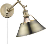 Golden Lighting 3306-A1W AB-AB Orwell Aged Brass Wall Swing Arm Lamp