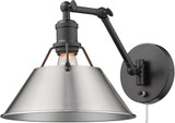 Golden Lighting 3306-A1W-BLK-PW Orwell Matte Black Wall Swing Arm Lamp