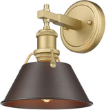 Golden Lighting 3306-BA1 BCB-RBZ Orwell Brushed Champagne Bronze / Rubbed Bronze Wall Lighting Fixture