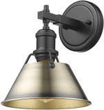 Golden Lighting 3306-BA1 BLK-AB Orwell Matte Black / Aged Brass Wall Lighting