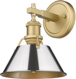 Golden Lighting 3306-BA1 BCB-CH Orwell Brushed Champagne Bronze / Chrome Wall Sconce
