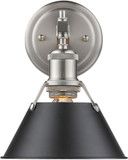 Golden Lighting 3306-BA1-PW-BLK Orwell PW Modern Pewter Lighting Wall Sconce