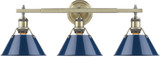 Golden Lighting 3306-BA3 AB-NVY Orwell Modern Aged Brass 3-Light Bath Lighting Fixture