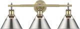 Golden Lighting 3306-BA3 AB-PW Orwell Pewter 3-Light Bathroom Vanity Light