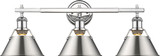 Golden Lighting 3306-BA3 CH-PW Orwell Pewter 3-Light Bathroom Vanity Light