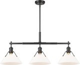 Golden Lighting 3306-LP BLK-OP Orwell Matte Black / Opal Glass Kitchen Island Light