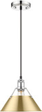 Golden Lighting 3306-M CH-BCB Orwell Chrome / Brushed Champagne Bronze 10" Mini Lighting Pendant