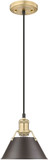 Golden Lighting 3306-S BCB-RBZ Orwell Brushed Champagne Bronze / Rubbed Bronze 7.5" Mini Pendant Lamp