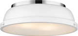 Golden Lighting 3602-14-CH-WHT Duncan Chrome Flush Lighting