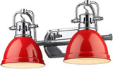 Golden Lighting 3602-BA2 CH-RD Duncan Contemporary Chrome 2-Light Vanity Lighting