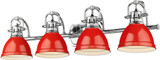 Golden Lighting 3602-BA4-CH-RD Duncan Chrome 4-Light Bathroom Light Fixture
