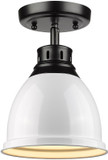 Golden Lighting 3602-FM BLK-WH Duncan Matte Black Spot Ceiling Lighting