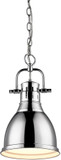 Golden Lighting 3602-S-CH-CH Duncan Modern Chrome Small Hanging Light