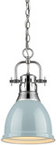 Golden Lighting 3602-S-CH-SF Duncan Modern Chrome Small Pendant Lighting Fixture