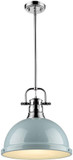 Golden Lighting 3604-L-CH-SF Duncan Contemporary Chrome Lighting Pendant