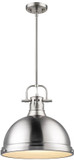 Golden Lighting 3604-L-PW-PW Duncan Contemporary Pewter Pendant Light Fixture