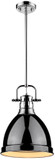 Golden Lighting 3604-S-CH-BK Duncan Modern Chrome Small Pendant Lighting Fixture