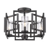 Golden Lighting 6068-FM BLK Marco Contemporary Matte Black Flush Mount Light Fixture