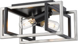Golden Lighting 6070-FM-BLK-PW Tribeca Modern Black Overhead Lighting