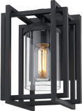 Golden Lighting 6071-OWS-NB-CLR Tribeca Contemporary Natural Black Exterior Lighting Wall Sconce