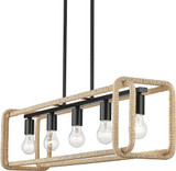 Golden Lighting 6085-LP BLK-NR Camden Modern Matte Black Island Light Fixture