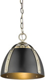 Golden Lighting 6928-S-AB-BLK Aldrich Contemporary Aged Brass Mini Drop Lighting