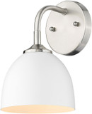Golden Lighting 6956-1W PW-WHT Zoey Pewter Wall Lighting Sconce