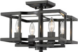 Golden Lighting 7151-SF-BLK Bellare Contemporary Matte Black Flush Lighting