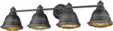 Golden Lighting 7312-BA4-BP Bartlett Black Patina 4-Light Vanity Lighting Fixture