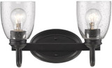 Golden Lighting 8001-BA2 BLK-SD Parrish Matte Black 2-Light Bathroom Sconce