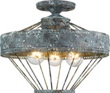 Golden Lighting 7856-SF-VP Ferris Traditional Blue Verde Patina Flush Mount Light Fixture