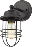 Golden Lighting 9808-1W-BLK Seaport Black Wall Sconce Lighting
