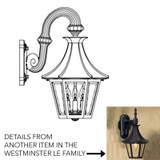 Hanover Lantern B194FRM Westminster LE Medium Traditional Exterior Wall Light Sconce