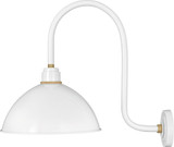 Hinkley 10675GW Foundry Modern Gloss White / Brass Exterior Wall Light Sconce