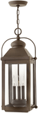 Hinkley 1852LZ-LL Anchorage Modern Light Oiled Bronze LED Exterior Hanging Lamp