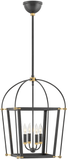 Hinkley 4057BK Selby Contemporary Black LED Foyer Lighting Fixture