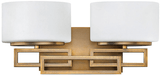 Hinkley 5102BR Lanza Contemporary Brushed Bronze 2-Light Bathroom Light Sconce