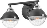 Hinkley 5172BK-CM Fletcher Contemporary Black 2-Light Bathroom Lighting Fixture